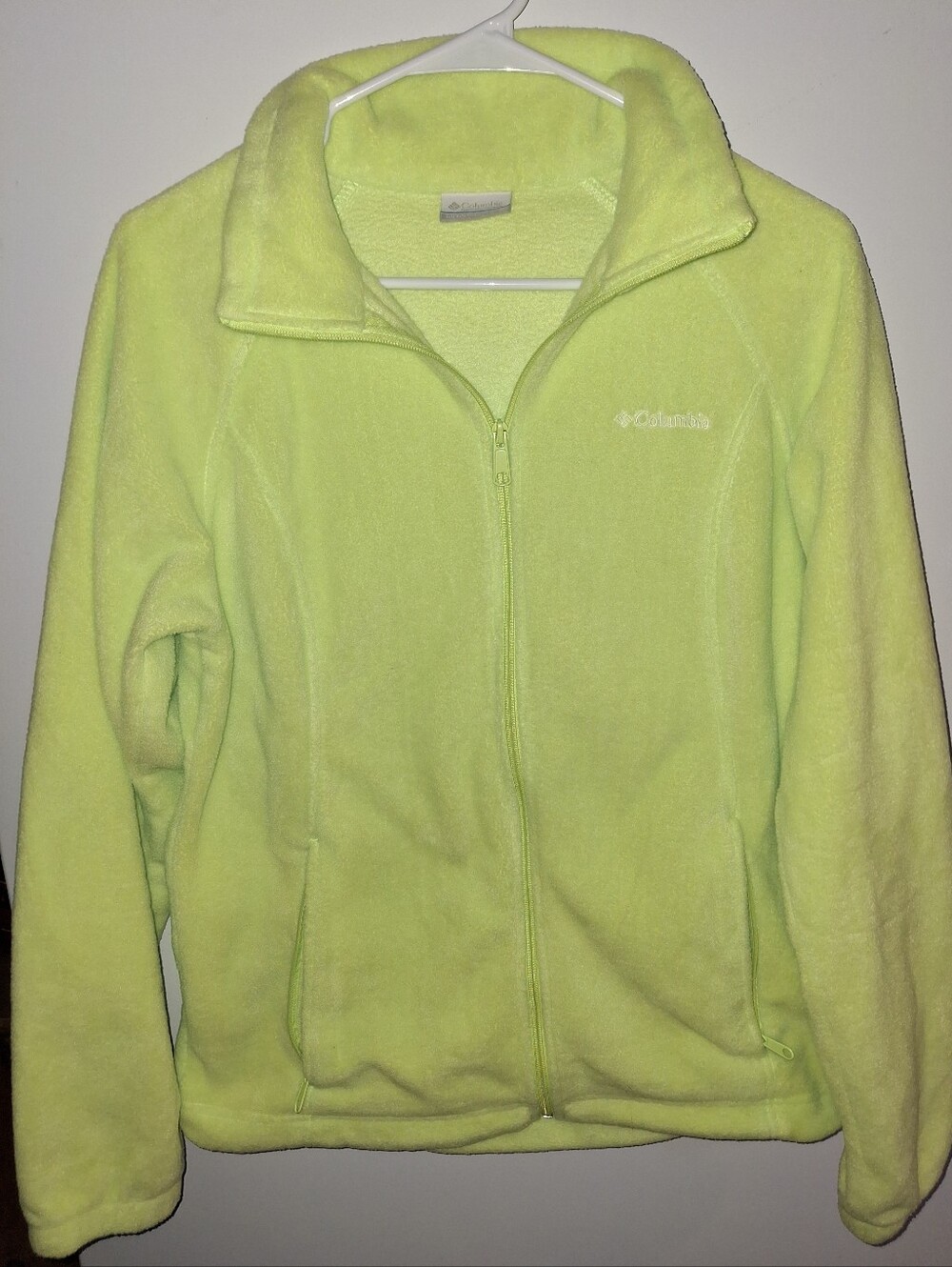 Columbia Neon Yellow Full-Zip Fleece Jacket